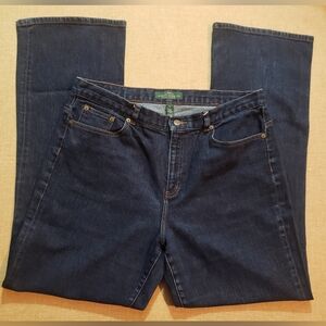 LAUREN RALPH LAUREN Women's Blue Classic Bootcut Jeans Size 14…